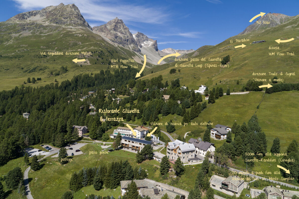 mappa panoramica stuevetta randolins albergo svizzera